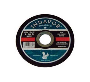 Disco abrasivo corte inox (A) Indavor 125x1,2x22 (25 Uds.)