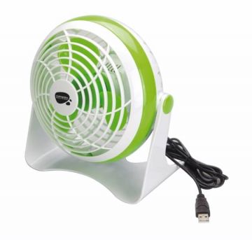 Ventilador de sobremesa USB Vivahogar 15cm Blanco/Verde