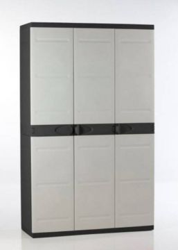 Armario de resina Plastiken Beige Negro 105x44x176cm