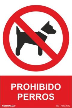 Cartel Señalizacion 210X300Mm Pvc Prohibido Perros Normaluz