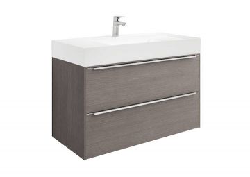 Mueble de baño Roca Inspira Unik con lavabo FINECERAMIC® 1000x498x674mm Roble City Texturizado