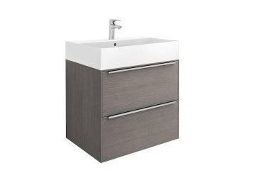 Mueble de baño Roca Inspira Unik con lavabo FINECERAMIC® 600x498x674mm Roble City Texturizado