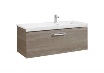 Mueble de baño Roca Prisma Unik con lavabo derecha 1100x460x450mm Fresno