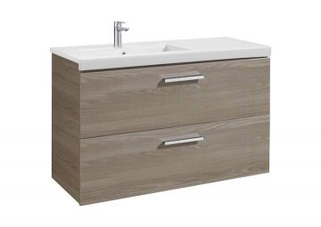 Mueble de baño Roca Prisma Unik con lavabo izquierda 1100x460x694mm Fresno