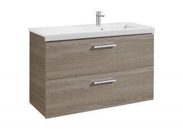 Mueble de baño Roca Prisma con lavabo derecha 1100x460x694mm Fresno