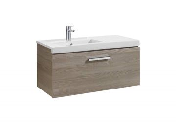 Mueble de baño Roca Prisma Unik con lavabo izquierda 900x460x450mm Fresno