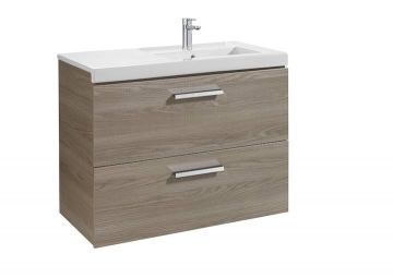 Mueble de baño Roca Prisma Unik con lavabo derecha 900x460x694mm Fresno