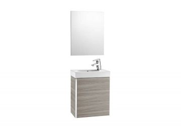 Mueble de baño Roca Mini con lavabo y espejo 450x250x575mm Arena Texturizado