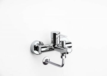 Mezclador monomando exterior baño-ducha inversor automático y codo enlace a pared instalación brazo ducha Targa