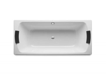 Bañera de acero Roca rectangular fondo antideslizante (chapa acero 3,5mm) Lun 1800x800x440mm Blanco