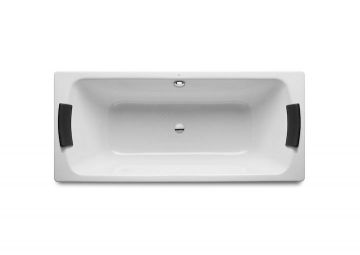 Bañera de acero Roca rectangular fondo antideslizante (chapa acero 3,5mm) Lun 1700x750x440mm Blanco