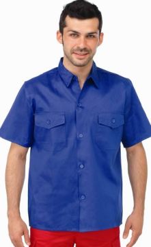 Camisa Trabajo Manga Corta Dos Bolsillos T40 Tergal Azul L5000 Vesin