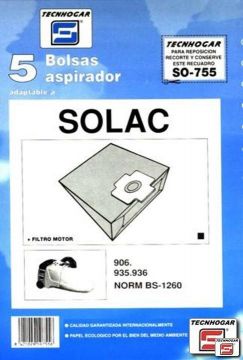 Bolsa Aspirador Papel Solac 935-936 Tecnhogar