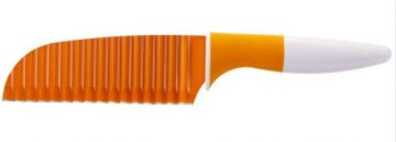 Cuchillo cocina Ondulado Inox/plástico Blanco/Naranja Crisp
