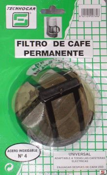 Filtro Cafe Permanente Metalico Tecnhogar