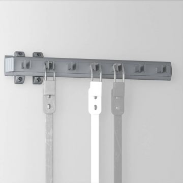 Porta cinturones lateral extraible para armario 447 mm Aluminio y plástico Anodizado mate Emuca
