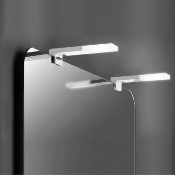 Aplique LED para espejo de baño 40 mm IP44 Luz blanca fría Aluminio y plástico Cromado Emuca