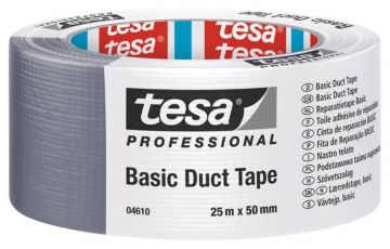 Cinta Americana Tesa Professional Basic Duct Tape 25m Plata
