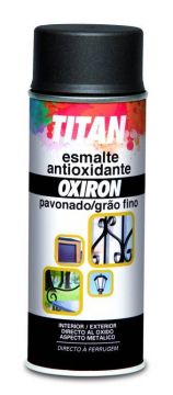 Esmalte Antioxidante Pavonado Exterior Spray 400 Ml Gris Acero Oxiron Titan