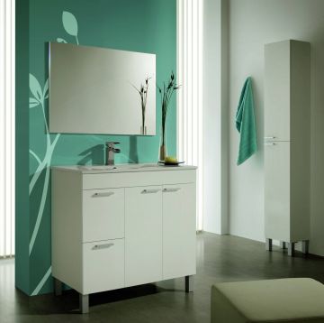 Mueble de baño con espejo Aktiva Blanco