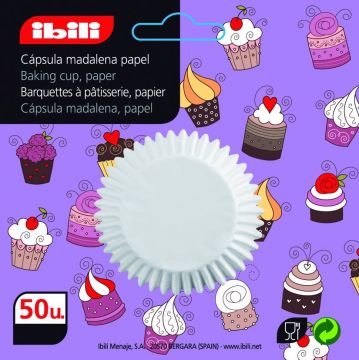 Papel Muffin Blanco Ibili 7 cm. 50 Uds. (12 Uds.)