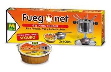Gel para fondue Fuego Net 3x100ml.
