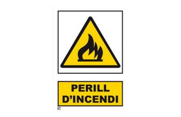Señal Advertencia Perill D' Incendi Serigrafia Mataro