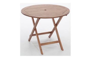 Mesa plegable redonda de madera acacia