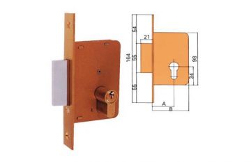 Cerradura embutir madera llave sola 4200-cromo/98X35