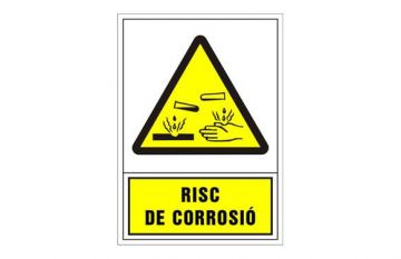 Senyal petita d'advertència risc de corrosió
