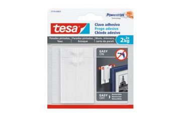 Clavo adhesivo Tesa Tape SMS Removible Pared Pintada (2 clavos 6 tiras)