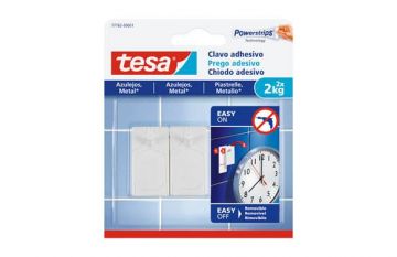 Clavo adhesivo Tesa Tape SMS Removible Azulejos (2 clavos 6 tiras)