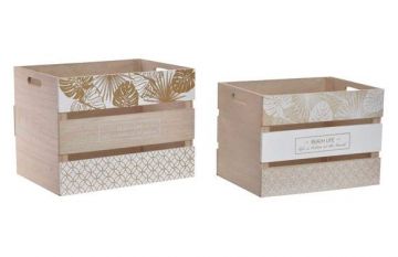 Cajas de madera blanca Hojas Item 40x30x30cm y 36x26x26cm