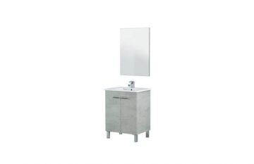 Mueble de baño 60Cm y Espejo Lc1-60 Cemento 60 x 80 x45Cm