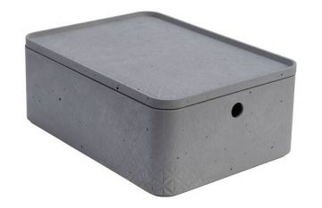 Caja de ordenación Curver Beton Cube 8,5L Gris Cemento