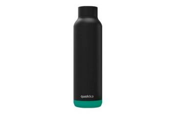 Botella Termo Inoxidable Quokka Solid Teal Vibe Negro y Verde 630ml