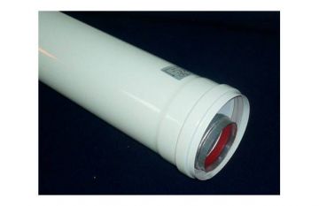 Tubo Coaxial Macho/Hembra Aluminio Blanco Diam. 60/100 1 M 