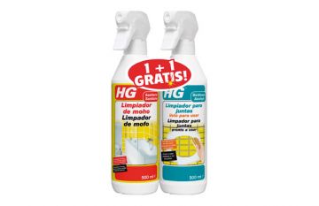 Pack Spray Hg limpiador anti-moho 500ml con Spray Hg Limpiador de Juntas 500ml de regalo