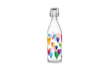 Botella Cristal Decorada 1L Love Colors