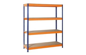 Estanteria Metalica Azul / Naranja, 4 Estantes 190 X 150 X 60 Cm