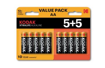 Pila alcalina Kodak Xtralife LR06 AA Blister de 5+5