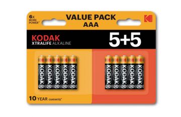 Pila alcalina Kodak Xtralife LR03 AAA Blister de 5+5