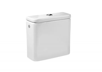 Cisterna doble descarga Roca Dama con alimentación lateral 360x140x360mm Blanco