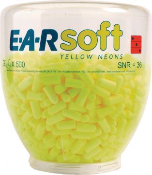 Tapón de protección auditiva E-A-Rsoft Yellow Neons Refill EN 352-2 SNR 36 dB 500 pares/dispensador 
