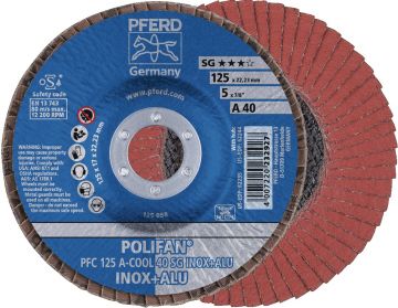 Disco abrasivo de láminas POLIFAN A-COOL SG INOX+ALU PFERD