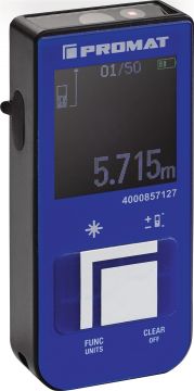 Medidor láser de distancias  15 m +- 3 mm IP 54 