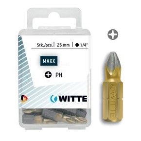 WITTE 427392 - 5 Puntas en cajita de plástico largo 25 mm (PH 2 DIAMOND)