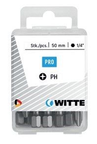 WITTE 427520 - 10 Puntas en cajita de plástico largo 50 mm (PH 1)