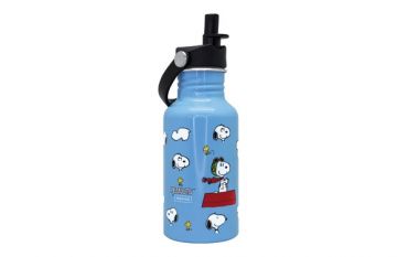 Botella de aluminio Infantil con pajita Snoopy 500ml