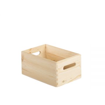 Caja apilable de madera de pino maciza Astigarraga 14x30x20cm